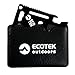 EcoTek Outdoors Compact Inflatable Camp Travel Pillow + Bonus 11-in-1 Wallet Multitool Survival Card [Blue]