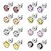 JewelrieShop Lady 8 Pairs Round Square Cuts Stud Earrings, Stainless Steel Cubic Zirconia Rings Set