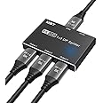 HEZOOMS 8k DisplayPort Splitter 1 in 3 Out 8K@30Hz 4K@120Hz DP 1.4 Splitter Triple MST SST Hub Adapter 1x3 Port for 1 DisplayPort Ultra HD Source to 3 HD Display Port