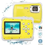 BYbrutek Kids Camera, 12MP HD Children Underwater 3M Waterproof Action Camera Camcorder, 2-Inch LCD, 4X Digital Zoom, 5 MP CMOS Digital Camera (Yellow)