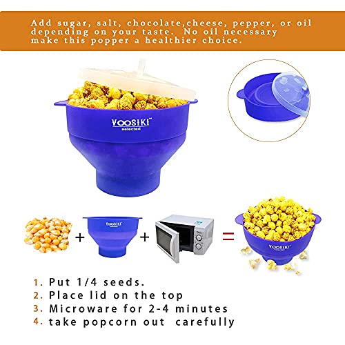 Silicone Microwave Popcorn Popper With Handle, Silicone Popcorn Maker