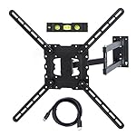 TV Wall Mount Fits most 22"-55" LCD/LED/Flat Screens up to 88lb. Full Motion Swivel Articulating Arm. Tilt, 20" Extension Arm, VESA 400x400, HDMI Cable & Bubble Level