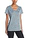 Under Armour Women's Tech Heather Stripe V-Neck, Black (003)/Metallic Silver, Large