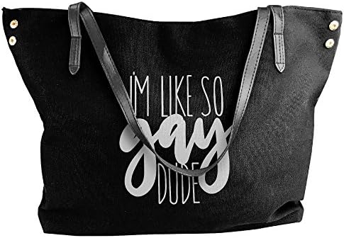 Iâ€m Like So Gay Dude Women Canvas Stripe Handbag Cross Body Shoulder Bags Tote Satchel Messenger Bag
