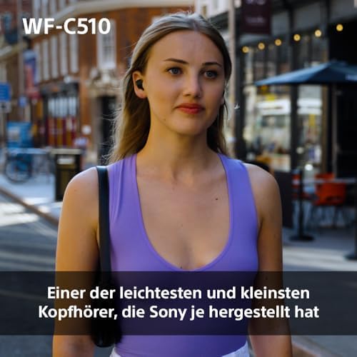 WF-C510 Truly Wireless Kopfhörer - Kleine, leichte Bluetooth In-Ear-Kopfhörer mit Multipoint-Connection, Ambient Sound, IPX4 Rating, Spotify Tap, Quick Charge, 22 HR Akku, iOS & Android - Schwarz