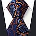 S&W SHLAX&WING Men's Ties Neckties Navy Dark Blue Paisley Extra Long Size 63