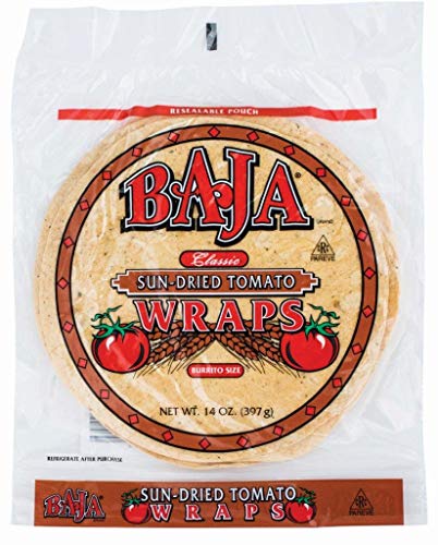 Baja 9 Inch Flour Tortilla Wrap, Sun-dried Tomato, 6 Count