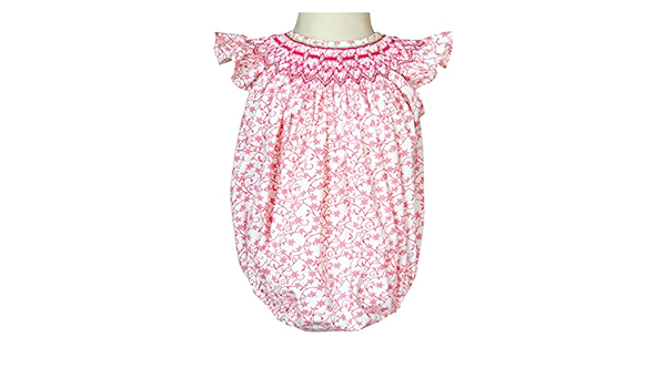 baby girl smocked bubble romper