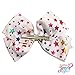 Jojo Siwa Bow for Girls Bundle, 2 Bows - White with Metallic Rainbow Stars and Blue Tie Dye