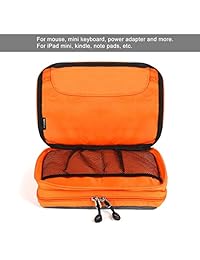 Organizador de electrónica, Jelly Comb Accesorios Electrónicos, bolsa organizadora de cables de viaje, impermeable, bolsa de almacenamiento para cable de carga, teléfono móvil, mini tableta y más, Naranja y blanco M