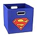 Superman - Folding Storage Bin for Toys - Bedroom Organizer - Fold-able Storage Bin with Large Capacity. Adult and Kids Room Décor, Solid Blue for All Ages!