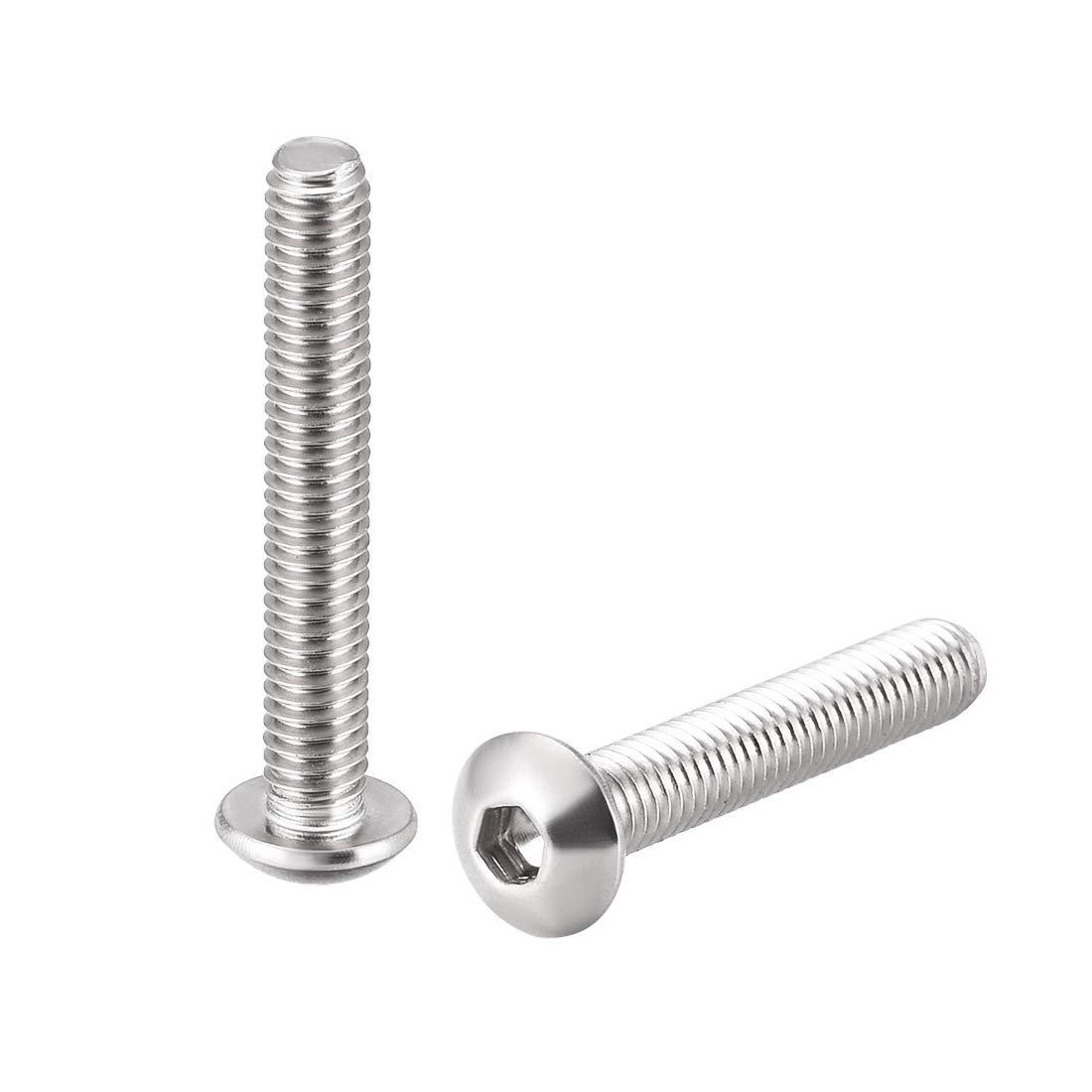 sourcing map M4x25mm Machine Screws Hex Socket Round Head Screw 304 Stainless Steel Fasteners Bolts 20pcs