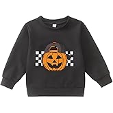 KEKEMI Halloween Sweatshirt for Toddler Boys Pumpkin Dude Sweatshirts Spooky Season Outfit Retro Long Sleeve Shirt Fall Tops