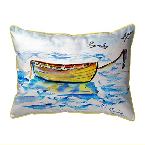 Betsy Drake Polyester Throw Pillows Yellow Row Boat Indoor/Outdoor Extra Large Pillow 20X24 24 X 6 X 20 Inches Multicolored
