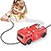 Kaerdun Inductive Train Toy Magic Mini Car Follow Drawn Black Line for Kids (FireTruck)