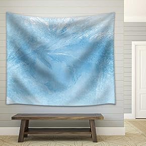 Ice on a Window, Background - Fabric Wall Tapestry Home Decor - 51x60 inches