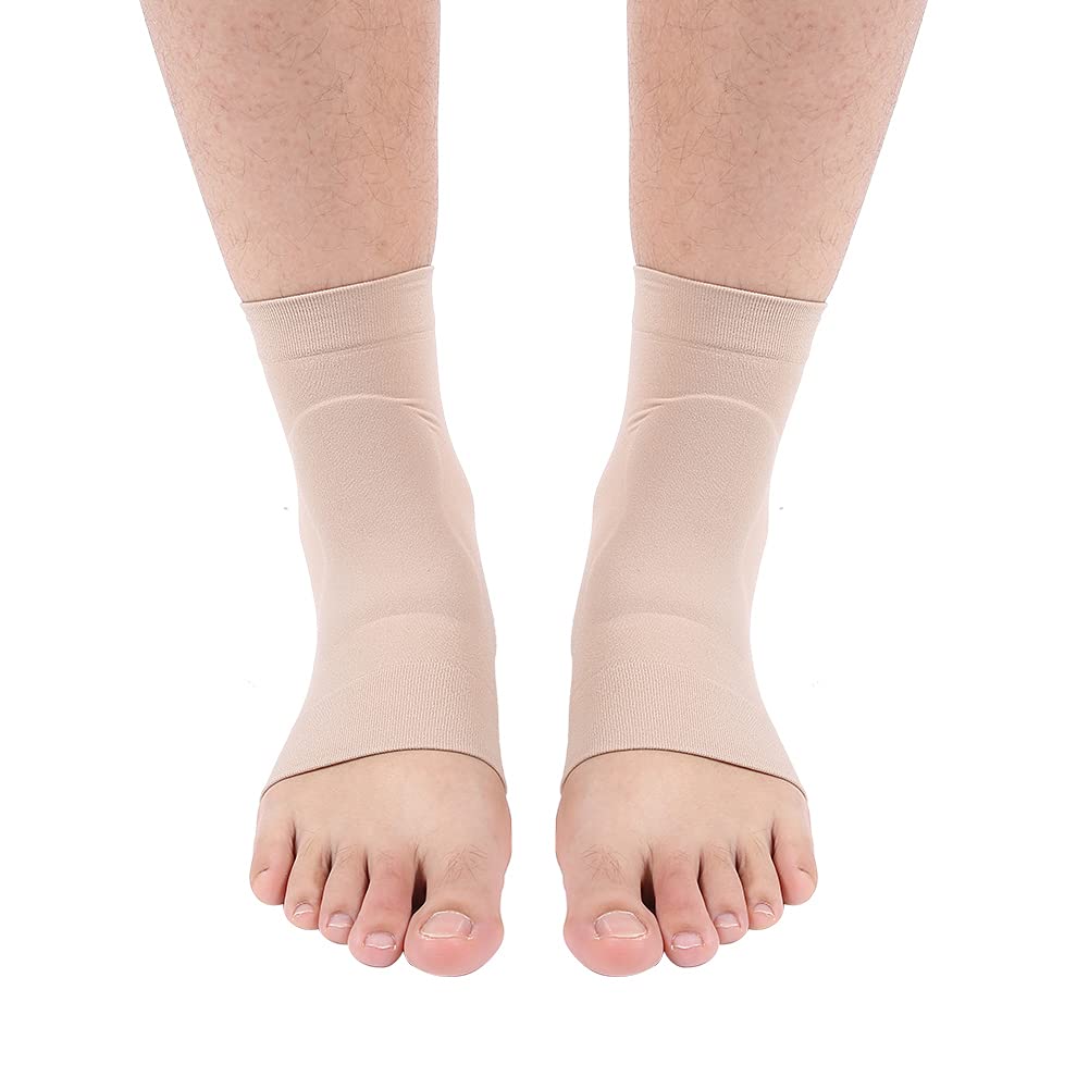 Silicone Gel Heel Foot Protector, Soft Elastic Ankle Sleeve Silicone Protective Pad Breathable Foot Heel Crack Sock, Support Ankle Brace Helps to Cracked Heels, Pain Relief(B)