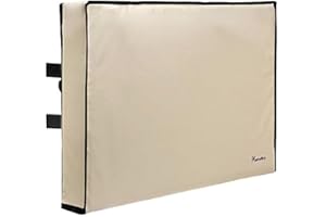GARNETICS Outdoor TV Cover 70-75 Inch | Waterproof and Weatherproof TV Covers | Outdoor TV Enclosure | Smart Shield TV Screen Protector for Outside TV | Cover for Moving | TV Display Protectors – Beige