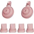 4pcs Duckbill Valves and 2pcs Silicone Diaphragms Compatible with Momcozy Mobile Flow M9, Mom Cozy M9 Replacement Accessories, M9 Breastfeeding Parts, Replace for Momomzy Valve Diaphragms