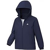IOFLIGGA Kids Rain Jacket Lightweight Waterproof Rain Coats Outerwear with Hood for Boys Girls Size 4-15