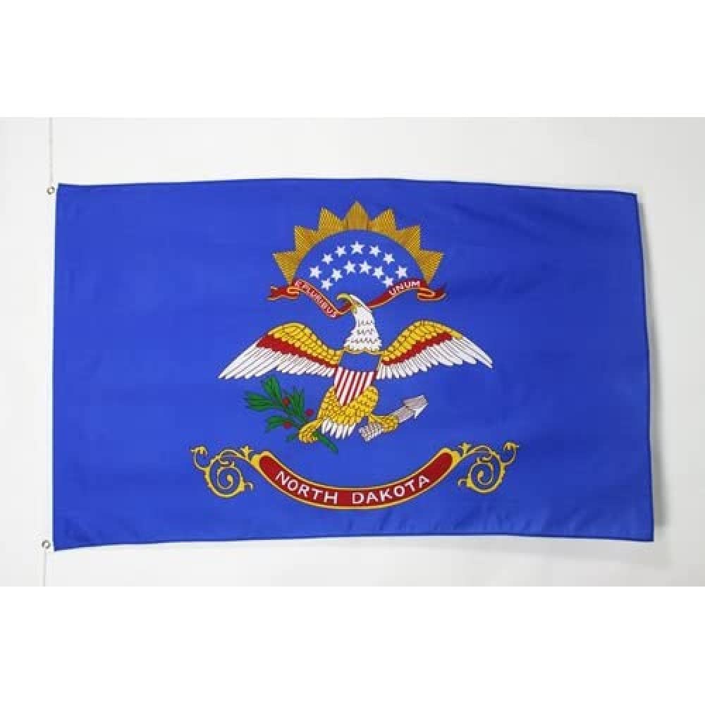 AZ FLAG - North Dakota Flag - 3x5 Ft - 100D Polyester Us State Of Dakota Du Nord Banner with Two Metal Grommets - Fade Resistant - Vivid Colors - 3' x 5' Feet - 150x90 Cm — image 1