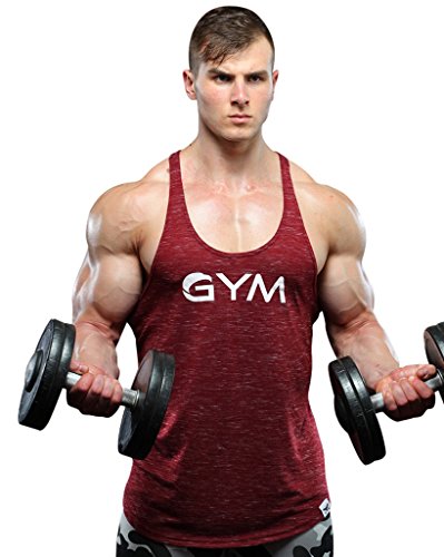 Men s gym stringer tank top bodybuilding athletic workout muscle …