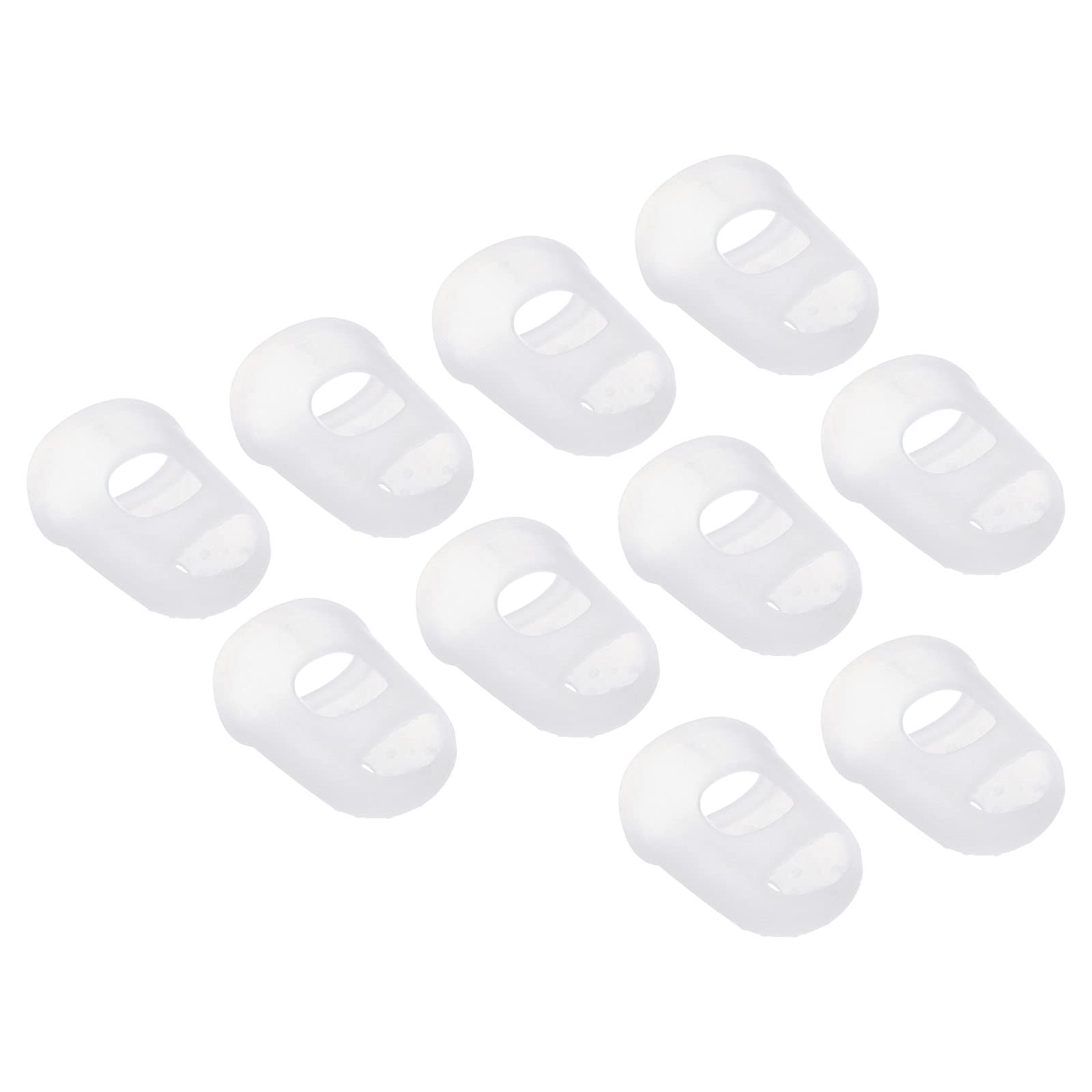 PATIKIL 0.71 Inch Rubber Finger Tips, 30 Pack Silicone Thumb Fingertip Protector Covers Pads Thimble for Guitar Playing Office Counting Sewing, Clear Small Size