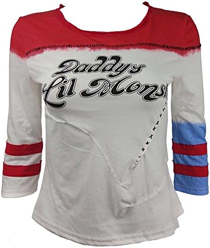 Cercur Women's Suicide Squad Harley Quinn Shirt Daddys Little Monster Costume T-Shirt