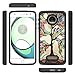 Moto Z Play Droid Case,LEEGU [Shock Absorption] Dual Layer Heavy Duty Protective Silicone Plastic Cover Case for Motorola Moto Z Play Droid - Love Tree (Black)