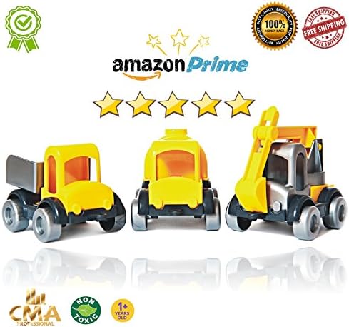 CMA Kids’ Toy Cars: Ultimate 3-Pack Kids’ Car Collection/ Premium Weather-Proof Plastic Manufacture/ Sturdy, Durable, Safe Construction Toys Made In Europe/ Develop Your Kid’s Motor Skills/ Great Gift