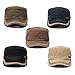 Ninth-City Unisex Vintage Military Washed Cap Cadet Army Plain Flat Hat for Men and Women (Light Brown)