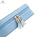 JL LELADY JEWELRY LELADY Small Jewelry Box Portable Travel Jewelry Case Organizer Faux Leather Storage Holder with Mirror for Earrings Rings Necklaces, Gifts for Women Girls Small Size (Sky Blue)