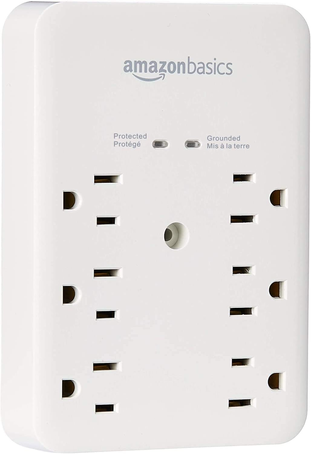  Basics 6 Outlet, Wall Mount Surge Protector, Power Strip, 2 USB ports 3.4A, 1080 Joules: Electronics