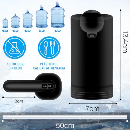 KIROGILY Dispensador de Agua Garrafon, Dispensador de Agua Recargable por USB Todo en Uno, Bomba de Agua Garrafon Portátil, Garrafon Dispensador Bombeo Rápido 2 Motores