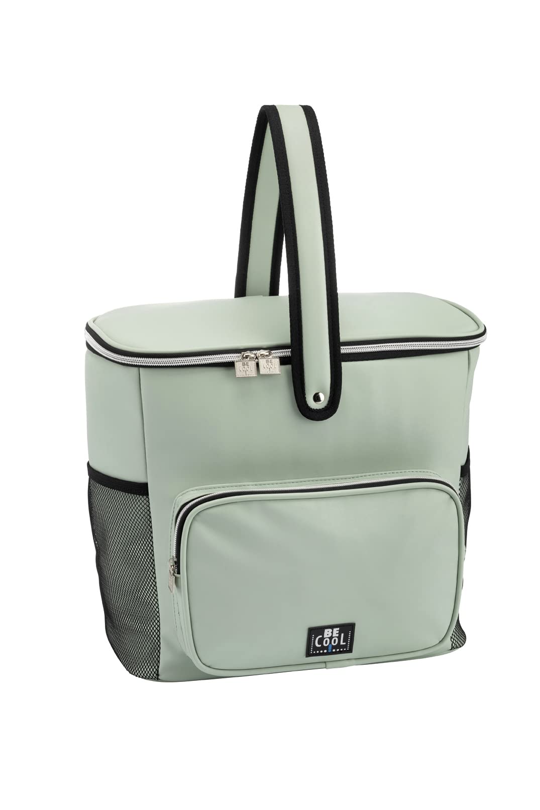 Large City Basket Cooler Bag in Mint Green M, 33 x 18 x 30 cm, Approx. 17.5 Volume with Wide Carry Handle for Picnic, School, Excursions, Travel