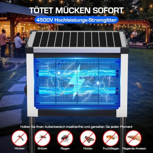 Insektenvernichter Solar Outdoor, Mückenlampe IPX5 (Weiß)