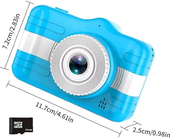 Kids Digital Camera 3 5inch Multi Usage Screen with 32GB SD Card 1080P HD Video Cute Cartoon Camera for Child Gifts Blue