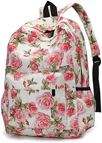 Backpack For Girls, QISC Fashion Floral College Student School Bookbags Small Travel Daypack With Multi-Pockets (C)