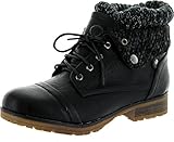 REFRESH WYNNE-01 Women's combat style lace up ankle bootie
