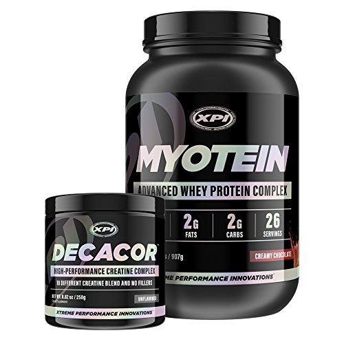 Muscle Building Top Sellers Kit - Decacor Creatine and Myotein Protein (Creamy Chocolate, 2lb) - Best Creatine Powder and Premium Protein Powder