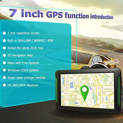 Lesgos Car GPS, 7 Inch 8GB 40 Languages HD Resistor Waterproof Navigation System Vehicle GPS Units & Equipment for Cars Lifetime Map Updates Touch Screen Real Voice Direction Vehicle GPS Navigator - Thumbnail 4