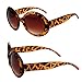 Pop Fashionwear Womens Fashion Circle Round Jackie O Bold Chic Sunglasses P547 (2 Pc Black-Smoke Lens &Tortoise-Brown Lens)