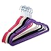 Tangkula 60 Pack Velvet Hangers for Women Men Non-Slip Velvet Natural Shoulder Shape Suit Shirts Pants Hangers with 360 Degree Swivel Hook & Groove Space Saving Slim Design Multicolor Durable Clothes