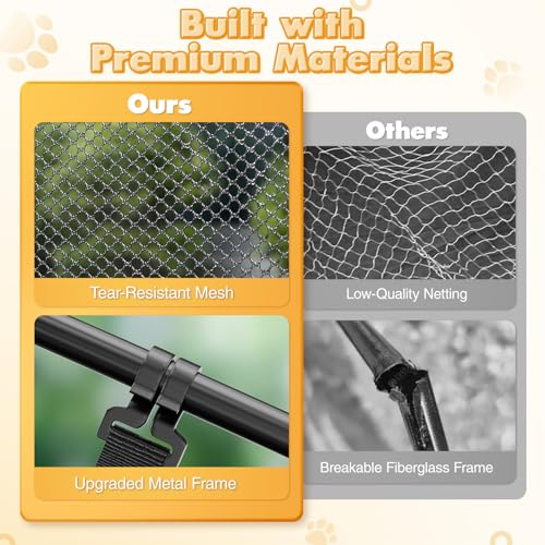 Rywell Extra Large Triple Catio Outdoor Cat Enclosure,57 * 43 * 43in Pop Up Catio Enclosure with Sunshade,Foldable Cat Tent for Puppy Rabbit Ferret(Within Carry Bag&Ground Stakes)