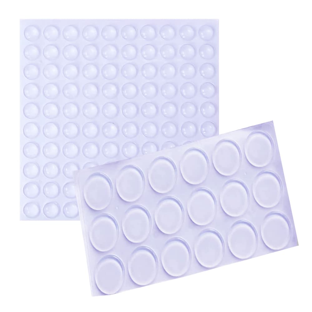 Soft Close Door Buffers, 118 Pcs Clear Silicone Cupboard Door Stoppers Rubber Dampers Furniture Stops Buffer for Stop Slamming, Bumper Stopper Pads for Furniture Feet Glass Cup etc (2 Size)