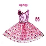HBB Kids Little Girl's Dress Up Trendy Sassy Princess Dance Tutu Costume with Headband & Shoes, SZ 3-5(PD04)