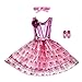 HBB Kids Little Girl's Dress Up Trendy Sassy Princess Dance Tutu Costume with Headband & Shoes, SZ 3-5(PD04)