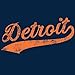 UGP Campus Apparel Detroit City Script - Hometown Pride Souvenir Basic Cotton T-Shirt - Large - Navy