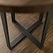 Walker Edison Anastasia Modern Metal Wrap X Base Accent Table, 18 Inch, Dark Walnut