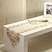homand'o Pink Rose Embroidery Table Runner Leaf Jacquard 11 by 67 Inches Spring Summer Decoration